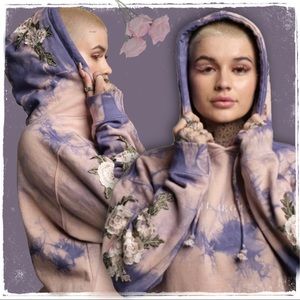 Civil Regime White Rose Hoodie- Lilac sand wash